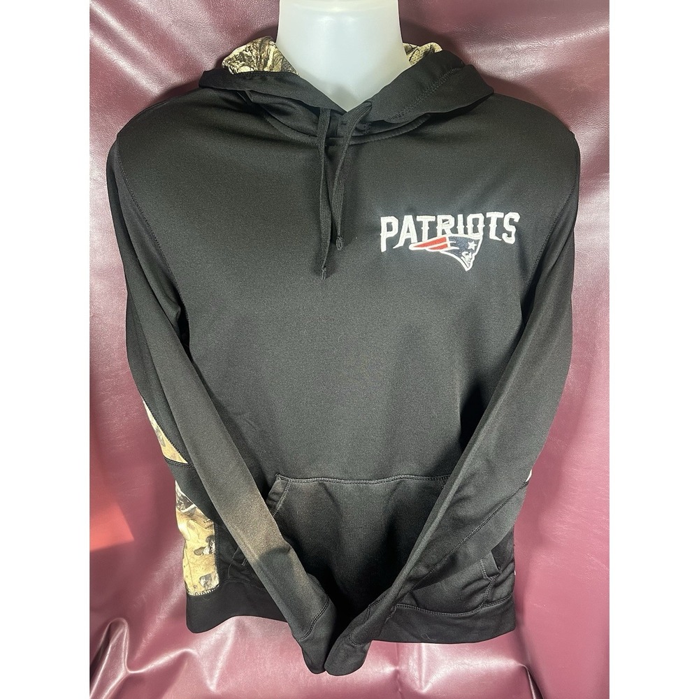 NFL New England Patriots Men's XL Camo lined Black Hoodie Pullover Sweatshirt
